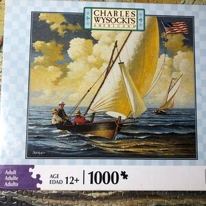 Charles Wysocki “breez’in along” 1000 piece puzzle complete RARE nautical
